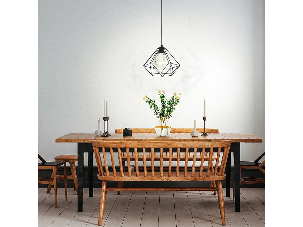 Lampadario Industrial Vernham Piccolo 1 Luce Acciaio Nero