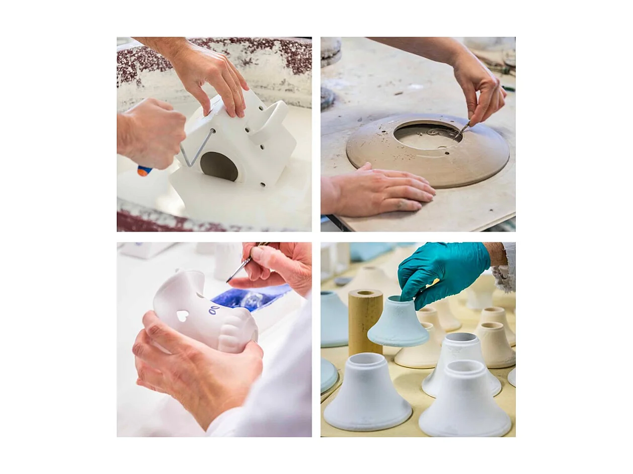 Sospensione Media Vintage Decò Pi Ceramica Nero Carbone 1 Luce E27