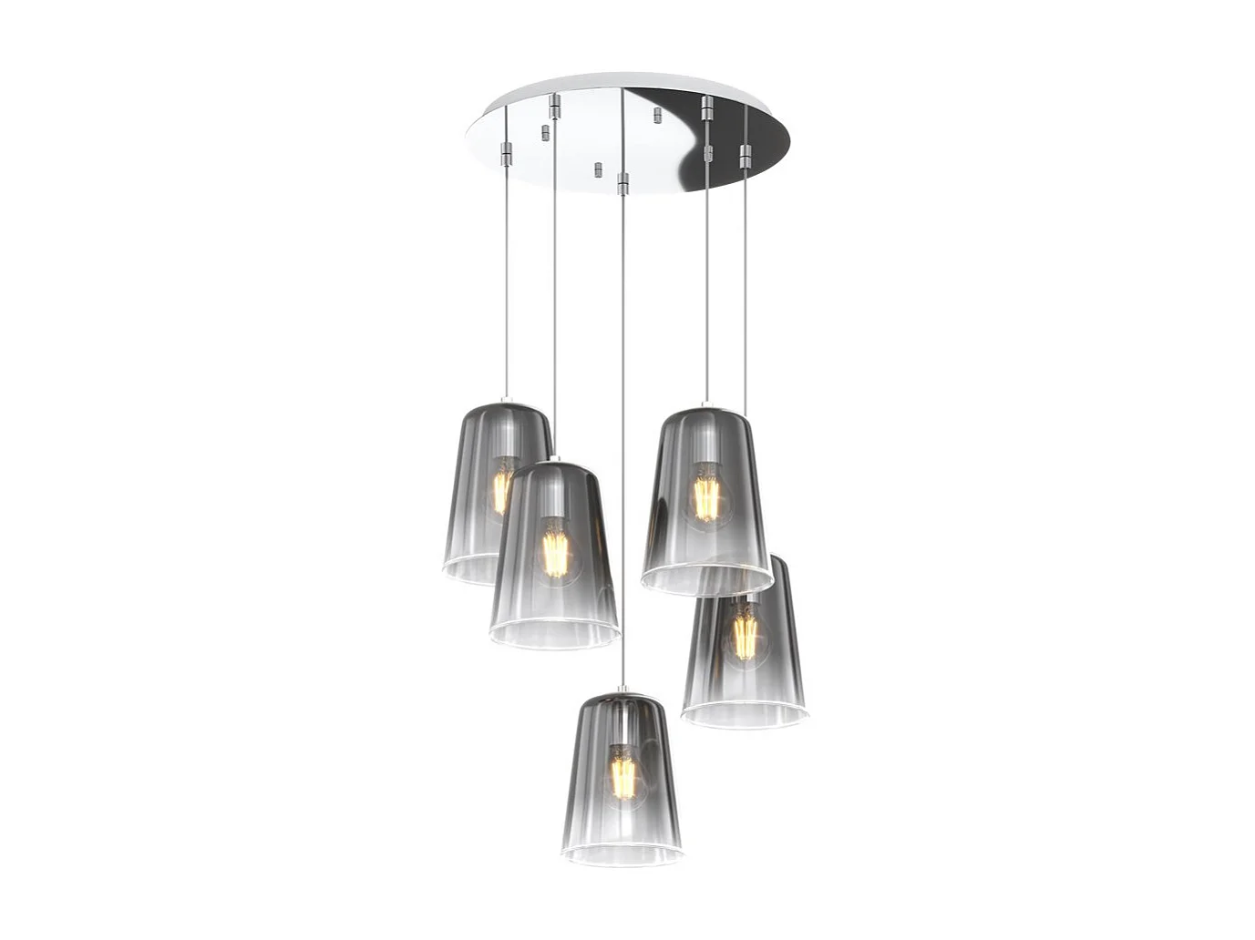 Sospensione Cromo Tonda 5 Luci Cromo