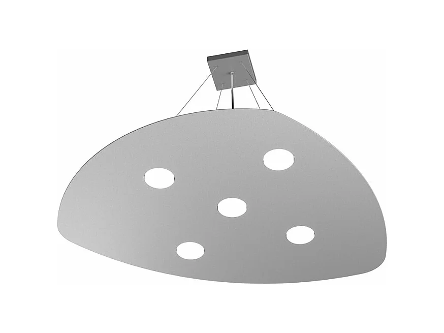 Sospensione Moderna Shape Metallo Grigio 5 Luci Gx53