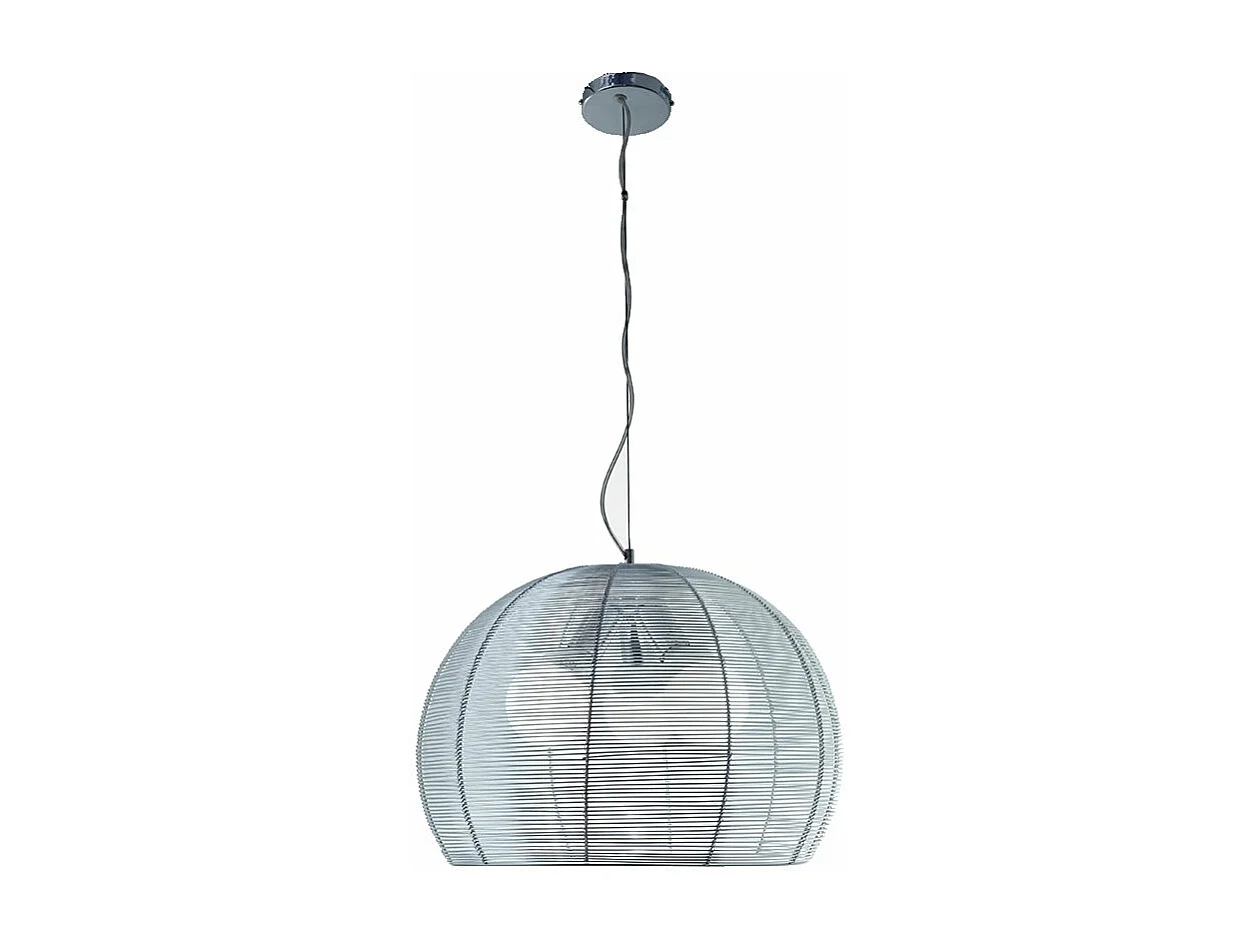 Sospensione Moderna Basket Alluminio E Metallo Grigio 3 Luci E27 50Cm