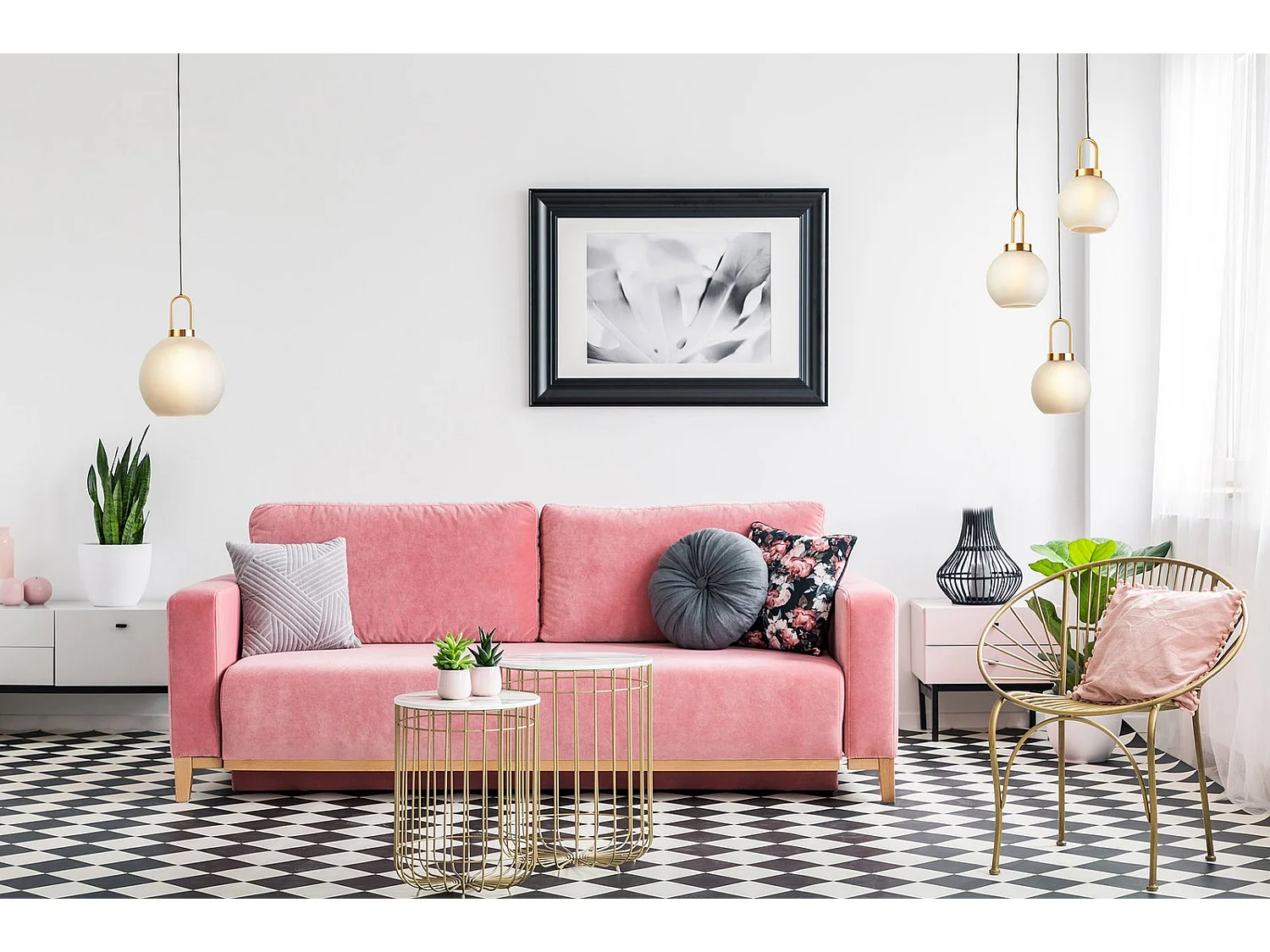 Searchlight Snowdrop Sospensione 1 Luce, Ottone, Vetro Acido