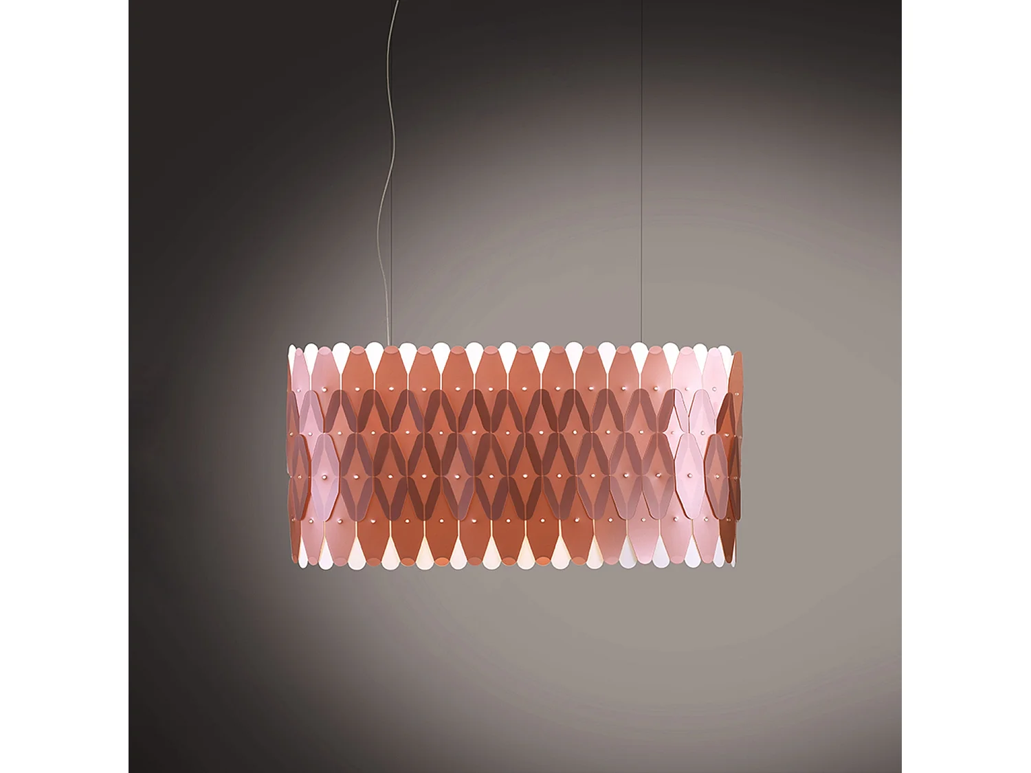 Lampadario Moderno Amanda Polilux ® Pink Metal E Metallo Cromo 6 Luci E27