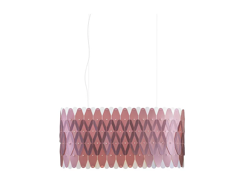 Lampadario Moderno Amanda Polilux ® Pink Metal E Metallo Cromo 6 Luci E27