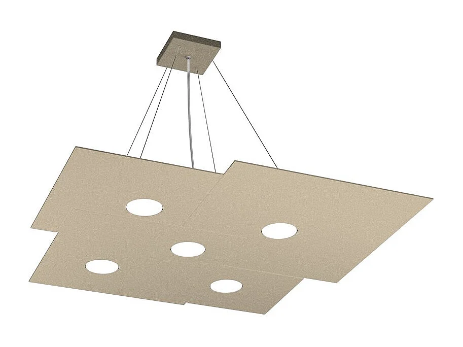 Plate Sospensione 5 Luci Sabbia