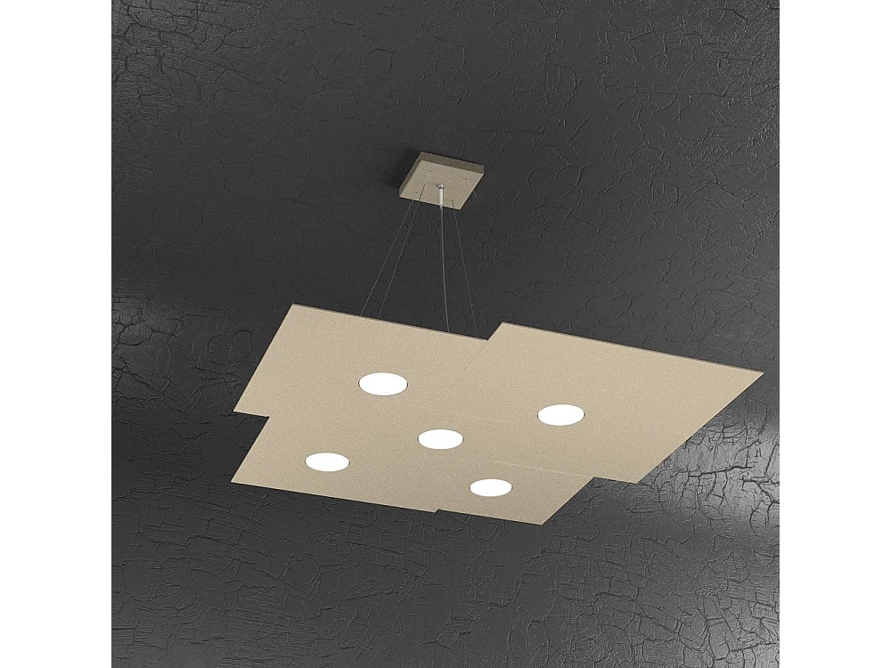 Plate Sospensione 5 Luci Sabbia