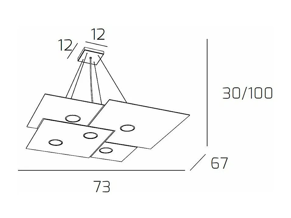 Plate Sospensione 5 Luci Sabbia