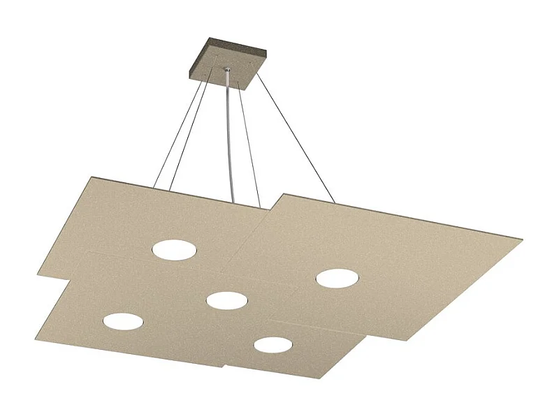 Plate Sospensione 5 Luci Sabbia