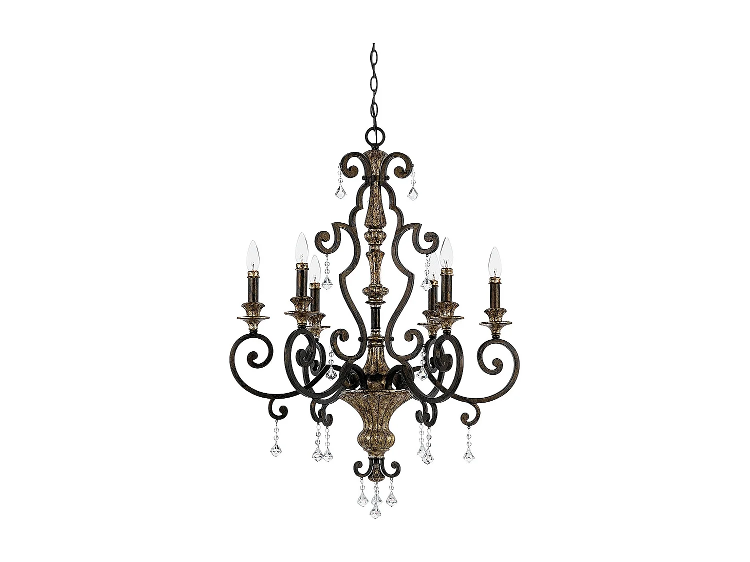 Elstead Marquette - Lampadario a 6 luci con finitura bronzo antico, attacco E14