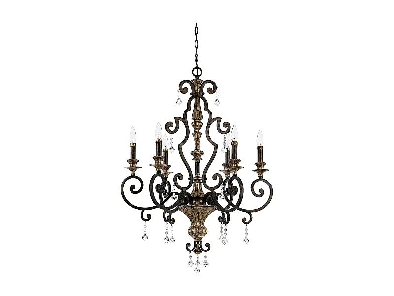 Elstead Marquette - 6 Leichter Kronleuchter Antik Bronze Finish, E14