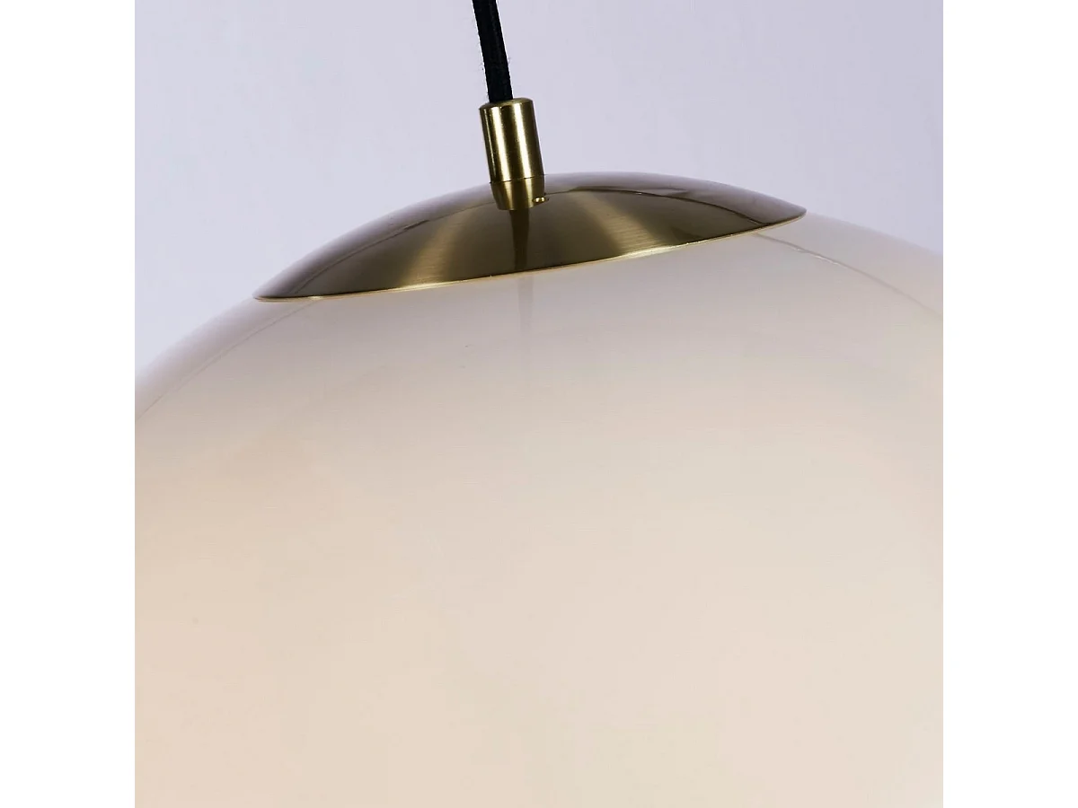 Searchlight Atom II Lampadario Atom 40cm Ottone Satinato, Vetro Opale