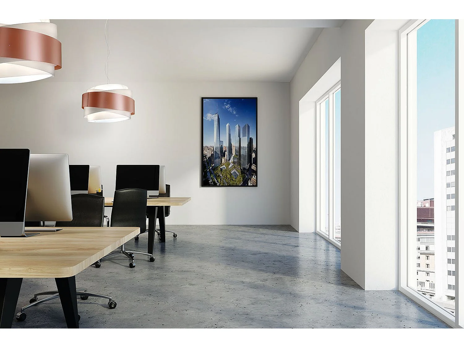 Sospensione Moderna Bea Polilux ® Rame E Metallo Cromo 1 Luce E27 D60Cm