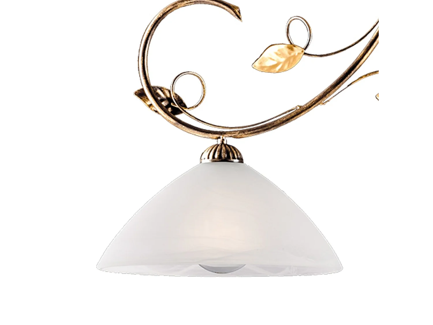 Lampadario Rustico Magnolia 2 Luci Marrone e Bianco LuceArt Classic