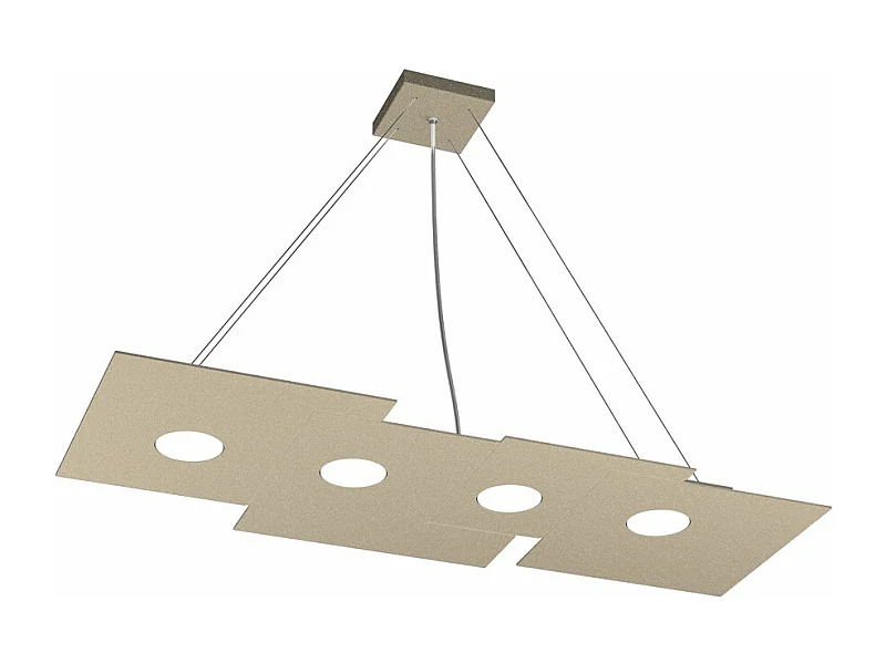 Sospensione Moderna Rettangolare Plate Metallo Sabbia 4 Luci Gx53