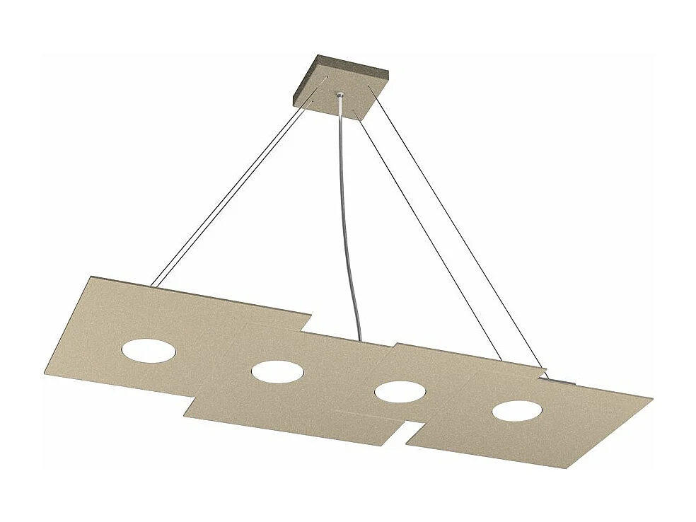 Plate Sospensione 4 Luci Rettangolare Sabbia