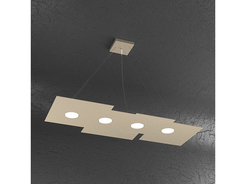 Plate Sospensione 4 Luci Rettangolare Sabbia