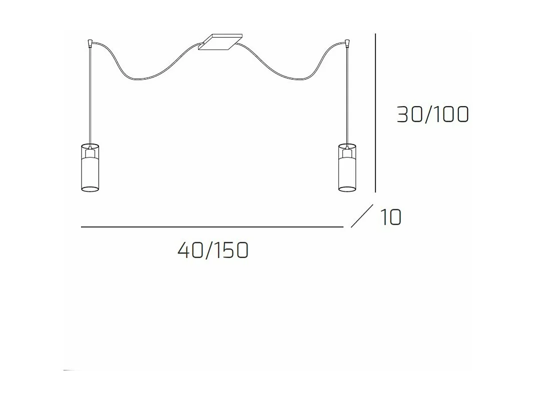 Cilinder Sospensione 2 Luci Spostabili