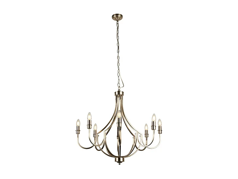 Searchlicht Lodge 8-Licht-Anhänger aus satiniertem Silbermetall