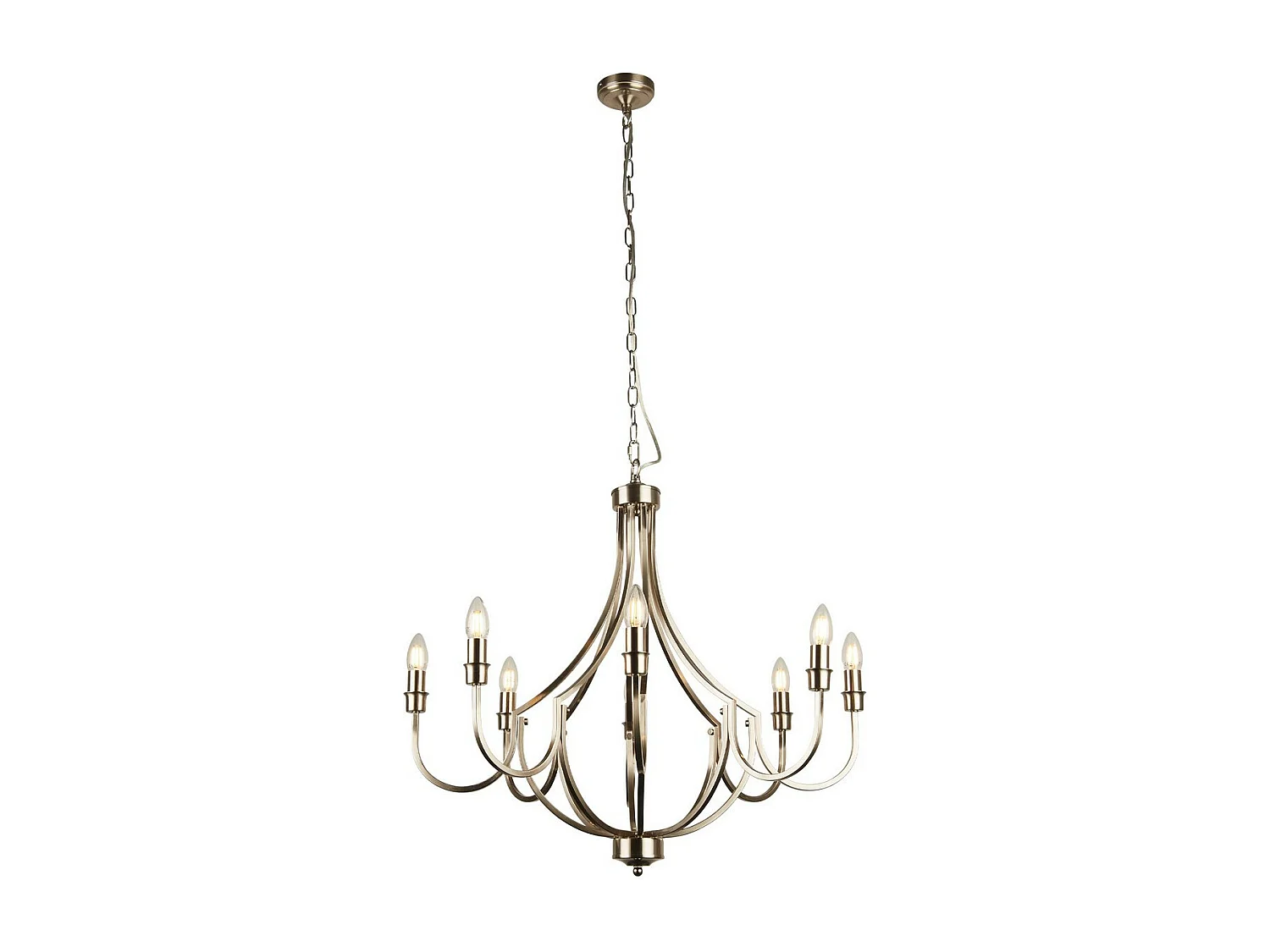 Searchlight Lodge Lampadario a 8 luci in metallo color argento satinato