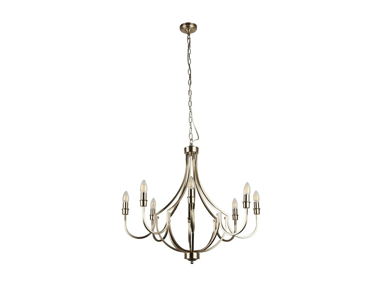 Searchlight Lodge Lampadario a 8 luci in metallo color argento satinato