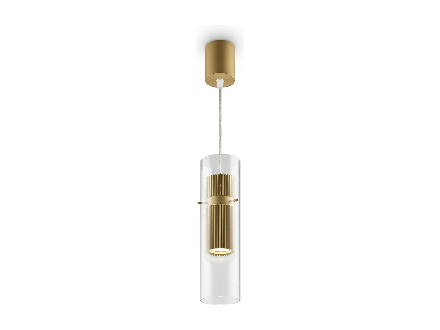 Lampadario A Sospensione Moderno Dynamics Alluminio Oro Vetro 1 Luce Gu10 50W