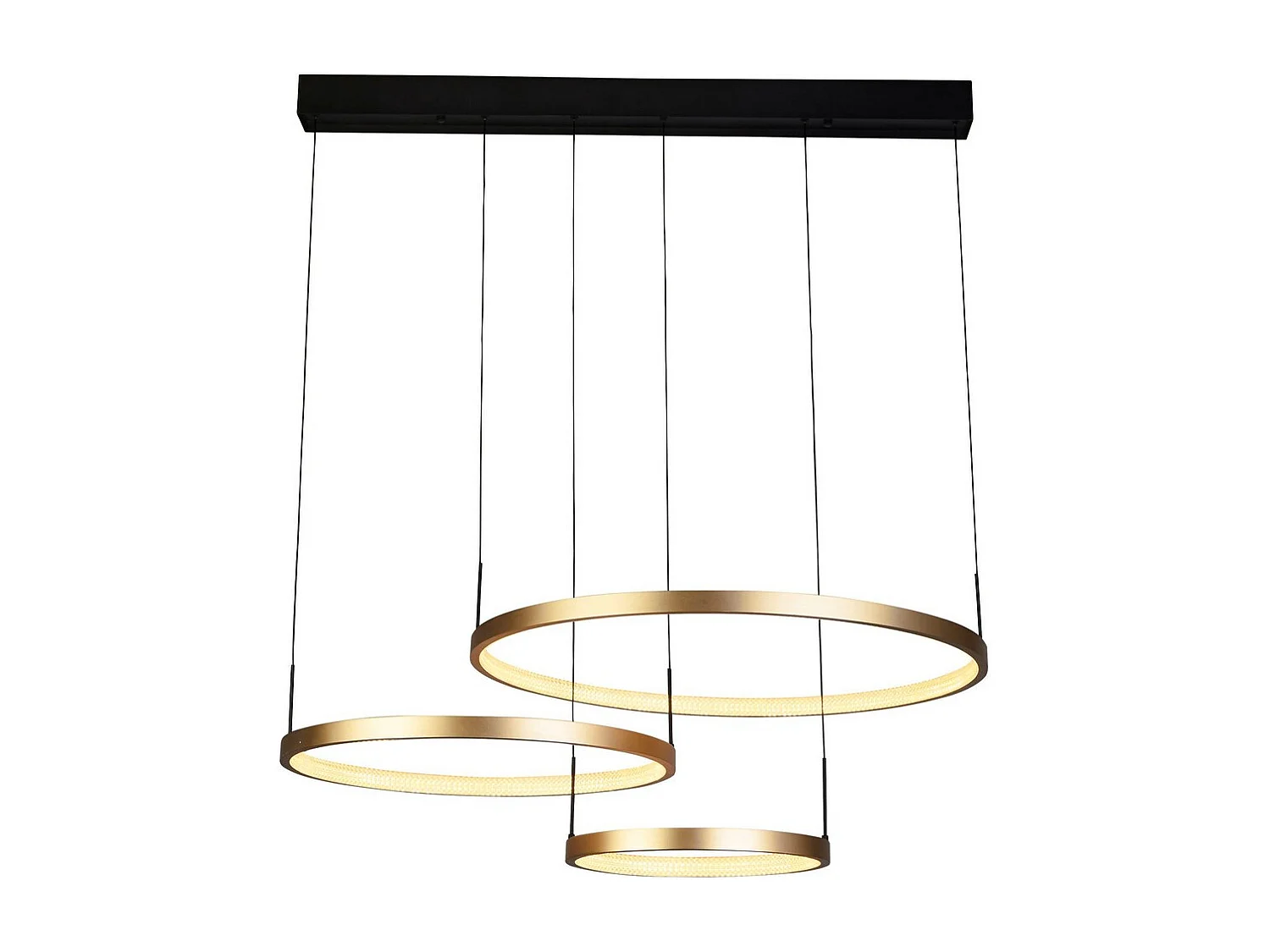 Searchlicht Grace 3-Ring-Anhänger aus schwarzem, goldfarbenem Metall