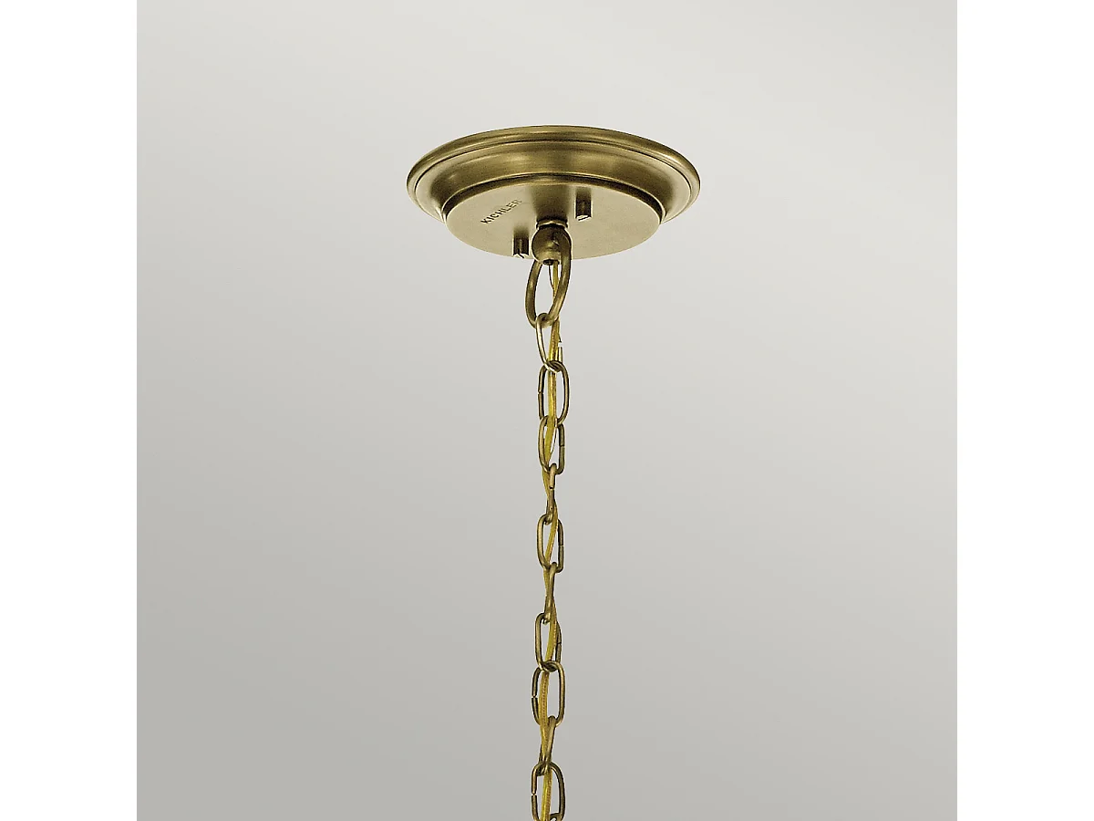 Elstead Waverly 3 licht Kronleuchter, Naturmessing, E27