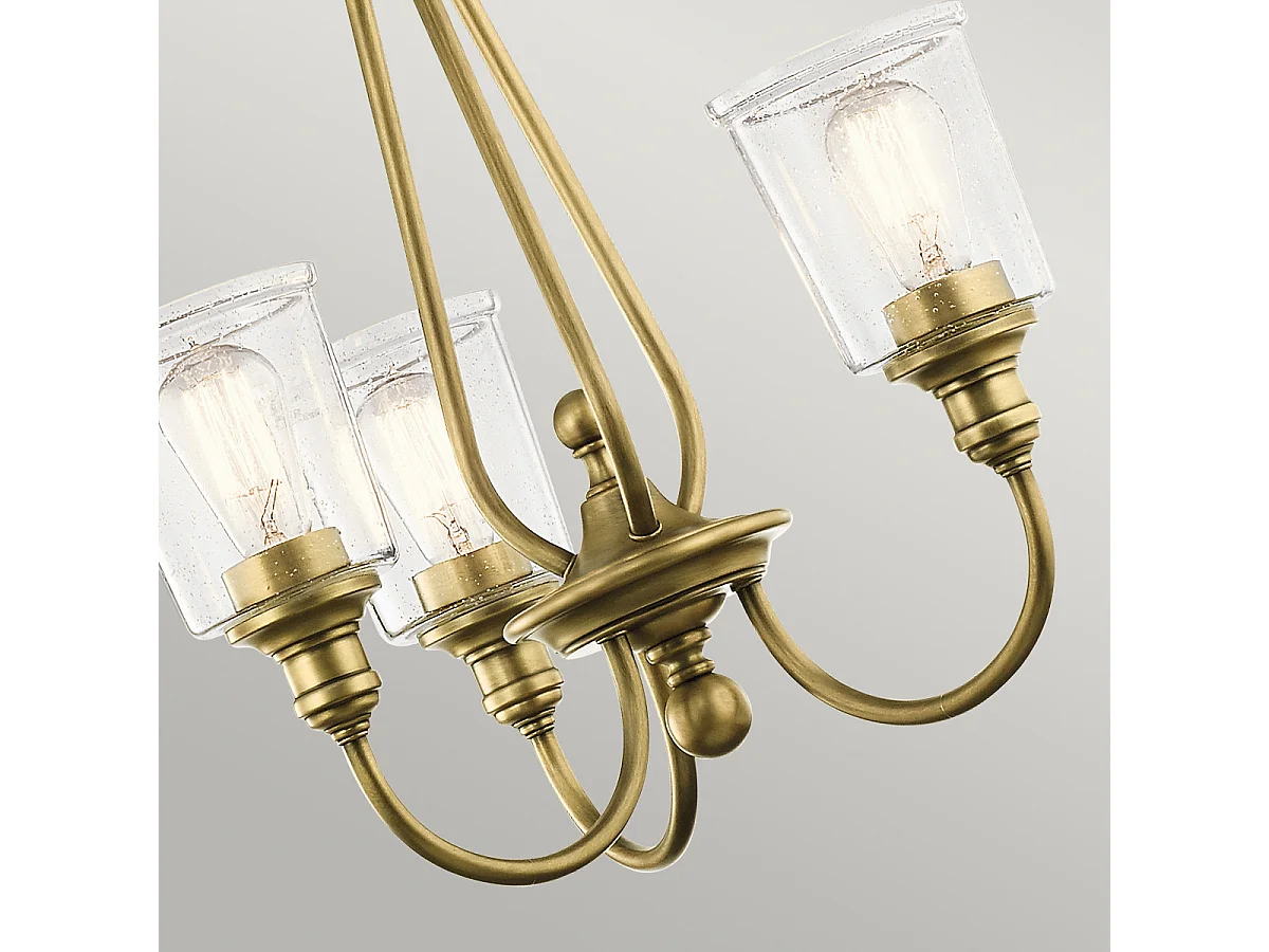 Elstead Waverly 3 licht Kronleuchter, Naturmessing, E27