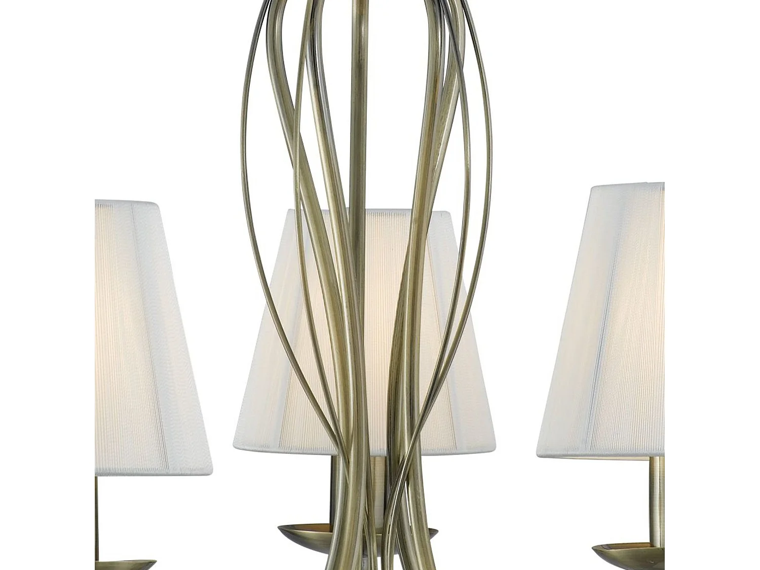 Searchlight Andretti Luminaire suspendu à 5 bras en laiton antique avec abat-jour, E14