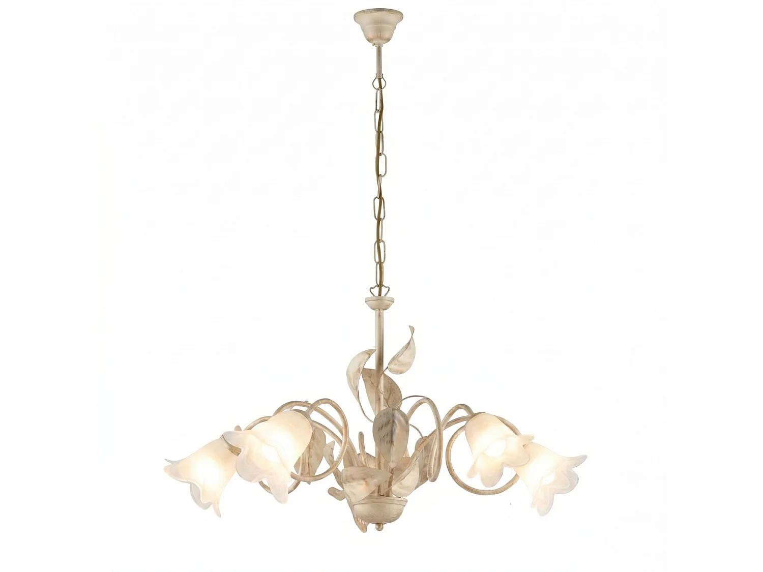 Lampadario Arte Povera Limone 5 Luci Avorio e Bianco LuceArt Classic