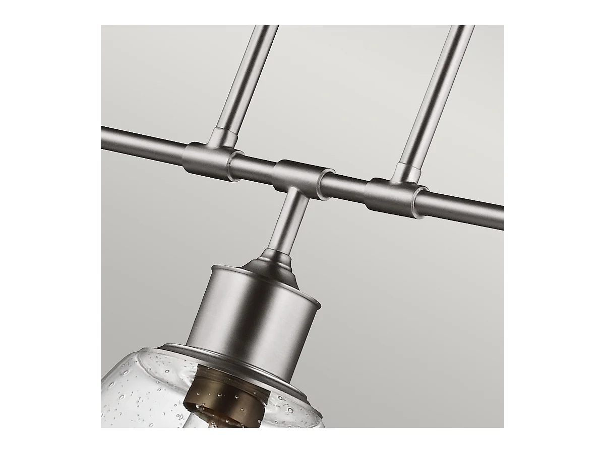 Elstead Hobson - Lampadario a 3 luci a soffitto a isola, lampadario a sospensione, nichel satinato, E27