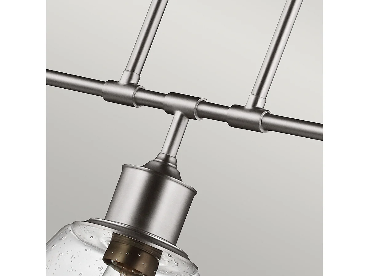 Elstead Hobson Luminaire suspendu à 3 ampoules au plafond pour îlot, nickel satiné, E27