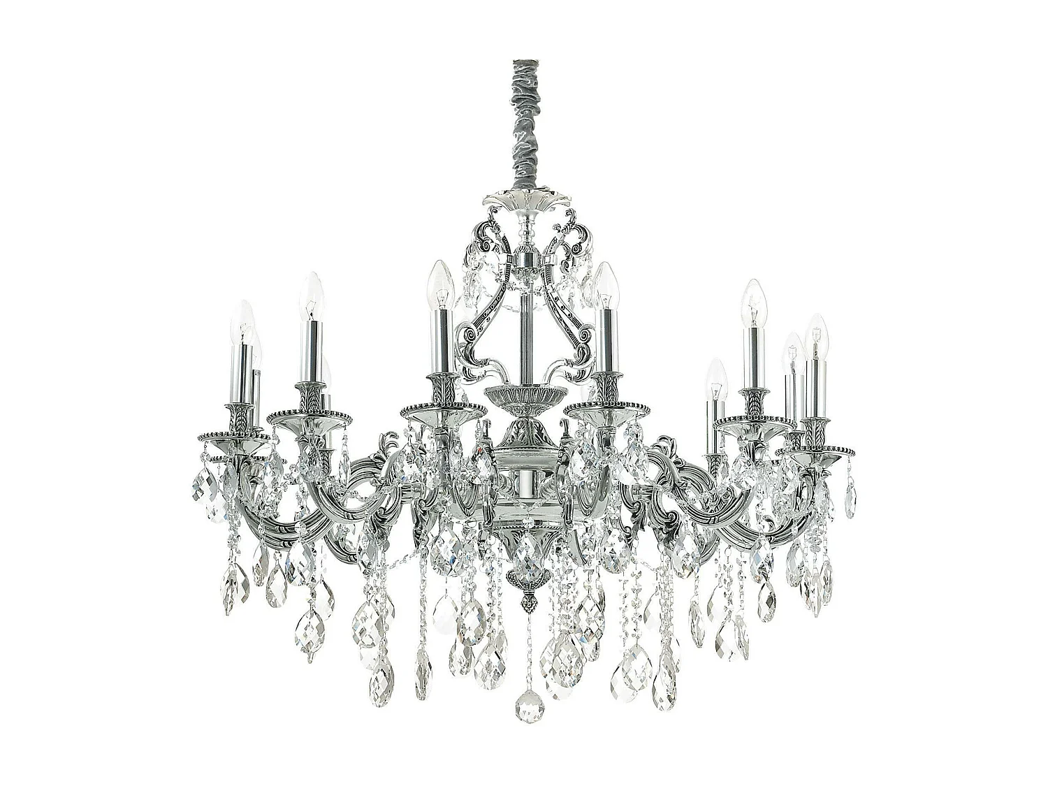 Ideal Lux Gioconda - Lampadario a 12 luci argento