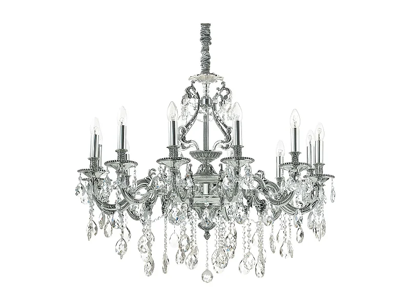 Ideal Lux Gioconda - Lámpara colgante de 12 luces Plata
