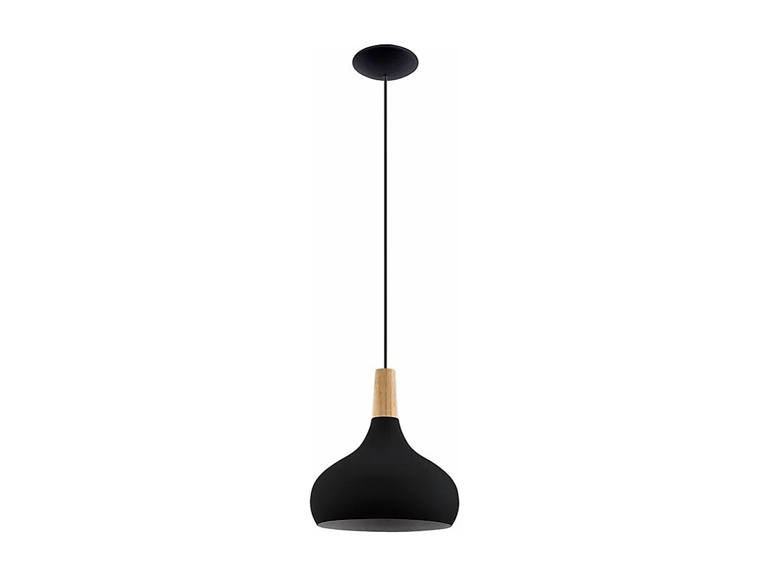 Lampadario Contemporaneo Sabinar Medio 1 Luce Metallo Nero E Marrone