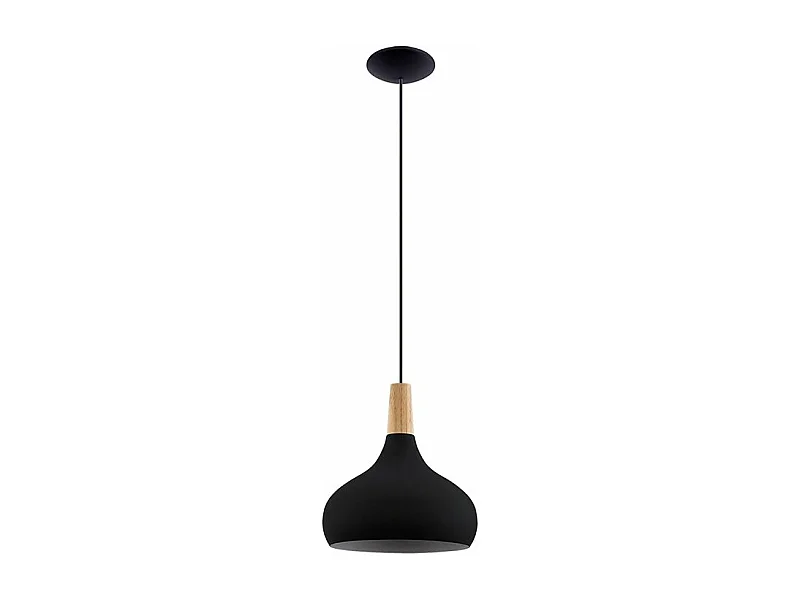 Lampadario Contemporaneo Sabinar Medio 1 Luce Metallo Nero E Marrone