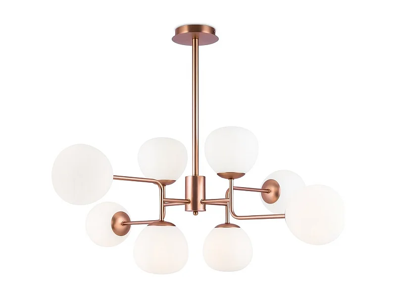 Erich Sospensione a soffitto Globe in ottone, 8 luci, E14