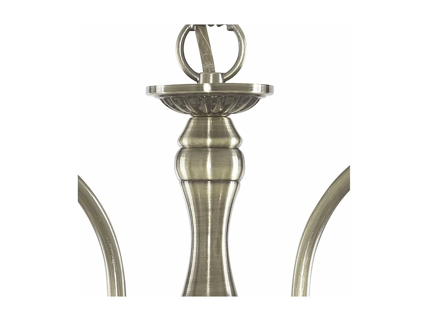 Searchlight American Diner 3 Ltt takhnge med flera armar Antik mssing, ribbad glas, E27