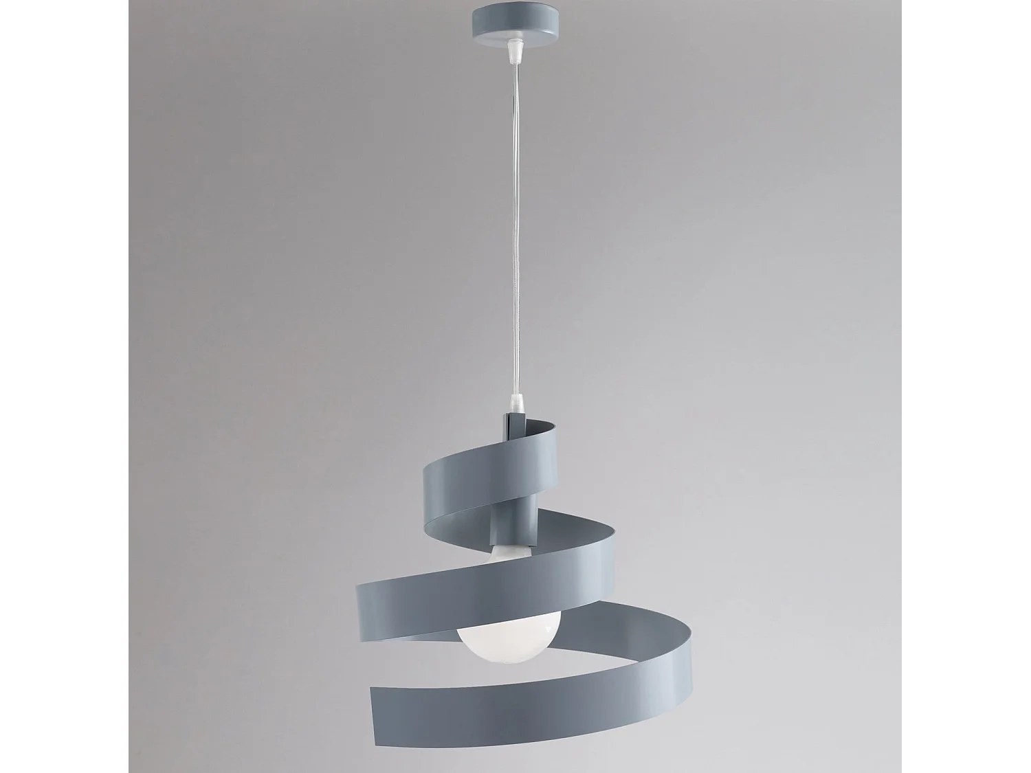 Sospensione Moderna Helix 1 Luce In Ferro Laccato Grigio