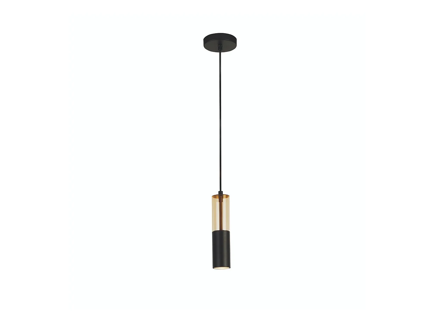 Sospensione Moderna Merrygold Acciaio Nero Ambra 1 Luce Gu10