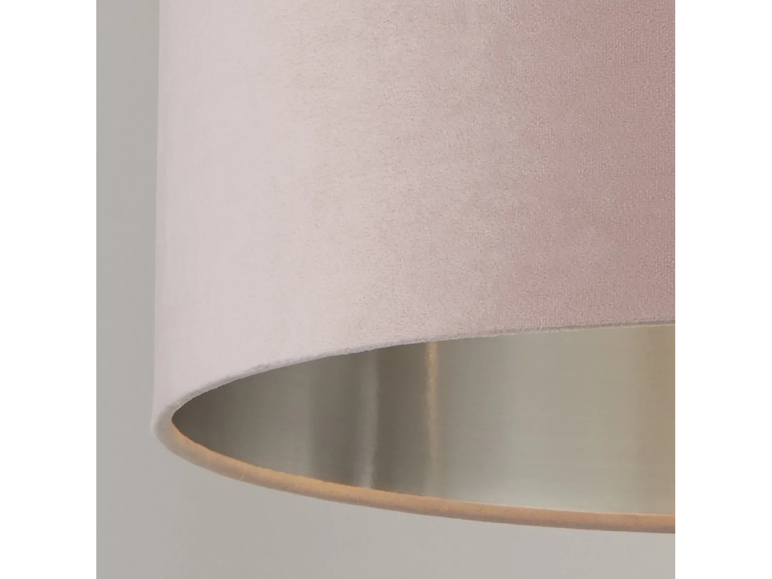 Sospensione Contemporanea Tamburo Acciaio Rosa Tessuto Argento 1 Luce D38Cm