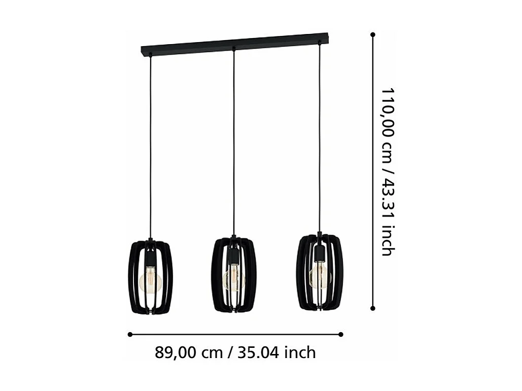 Lampadario Industrial Bajazzara 3 Luci Acciaio Nero Diffusore Nero