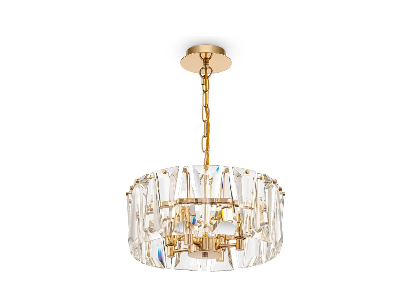 Maytoni Puntes Plafonnier suspendu cylindrique moderne Puntes à 4 ampoules dorées