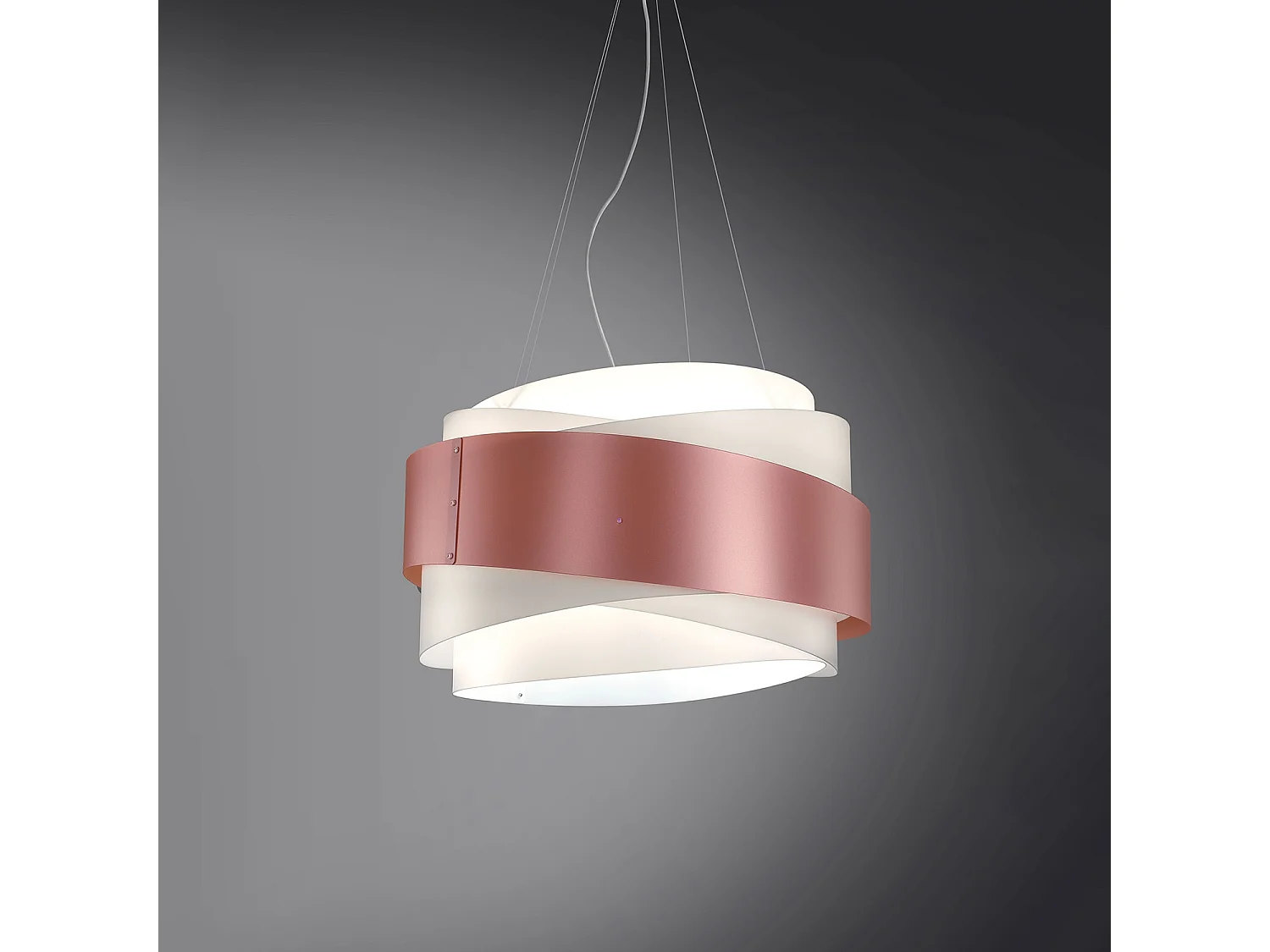 Sospensione Moderna Bea Polilux ® Pink Metal E Metallo Cromo 1 Luce E27 D60Cm