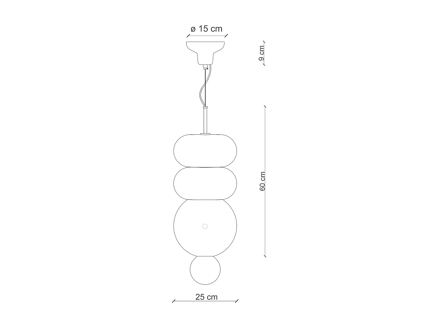 Sospensione Vintage Decò Bumbum 2+1 Elementi Ceramica Gialla Arancio 1 Luce E27