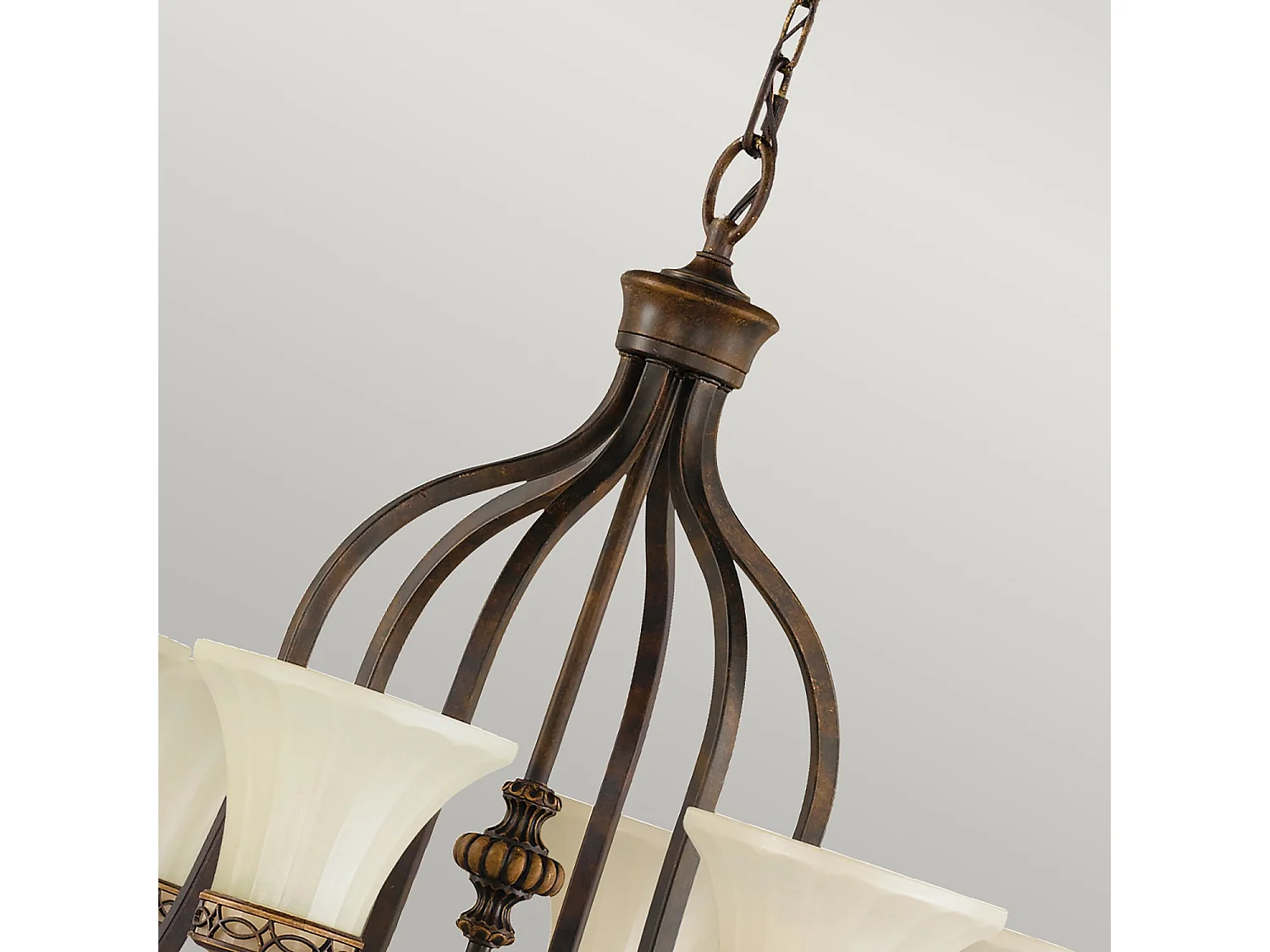 Lampadario Contemporaneo Drawing Room Acciaio Noce Vetro 6 Luci E27