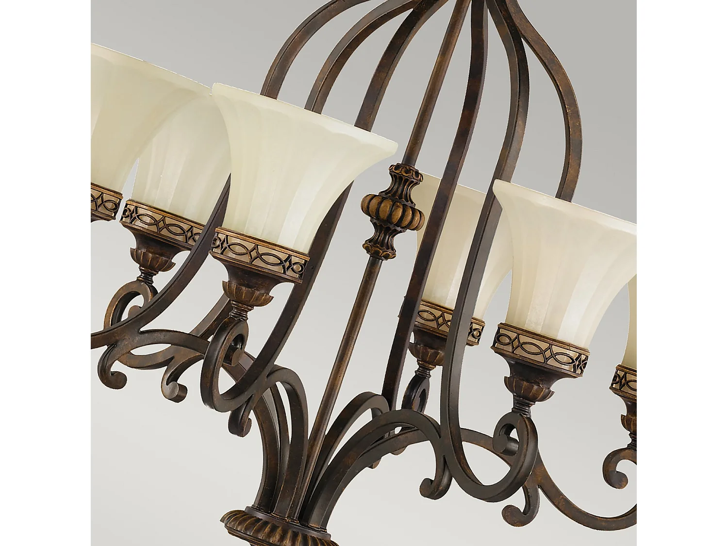 Lampadario Contemporaneo Drawing Room Acciaio Noce Vetro 6 Luci E27