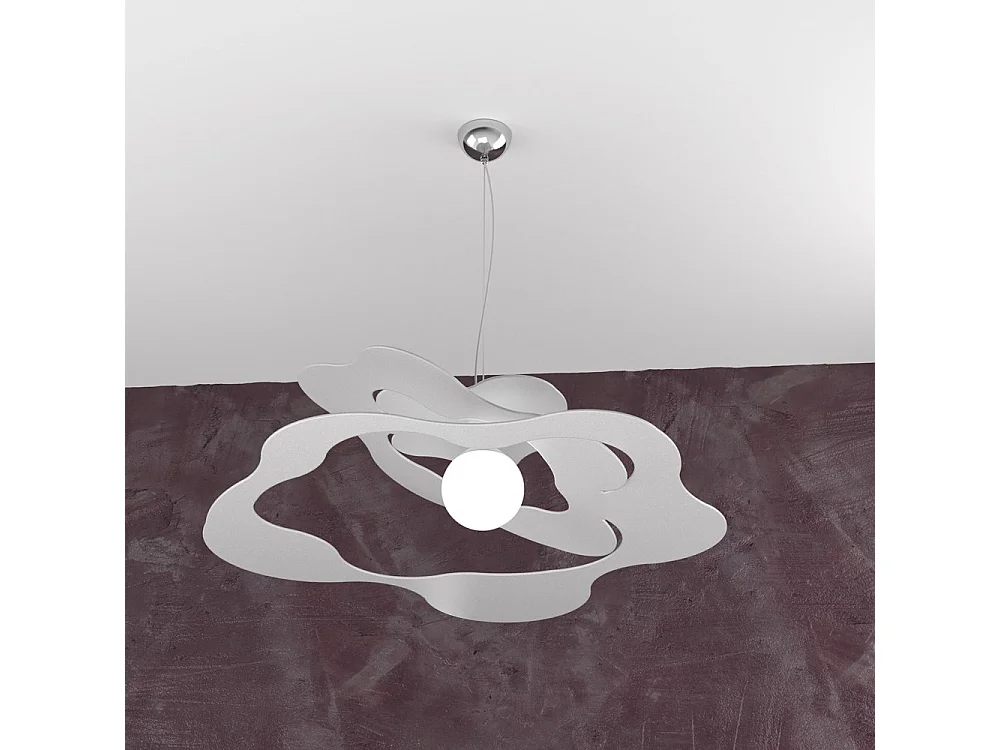 Ripples Sospensione D.70 Cm. 1 Luce Grigio