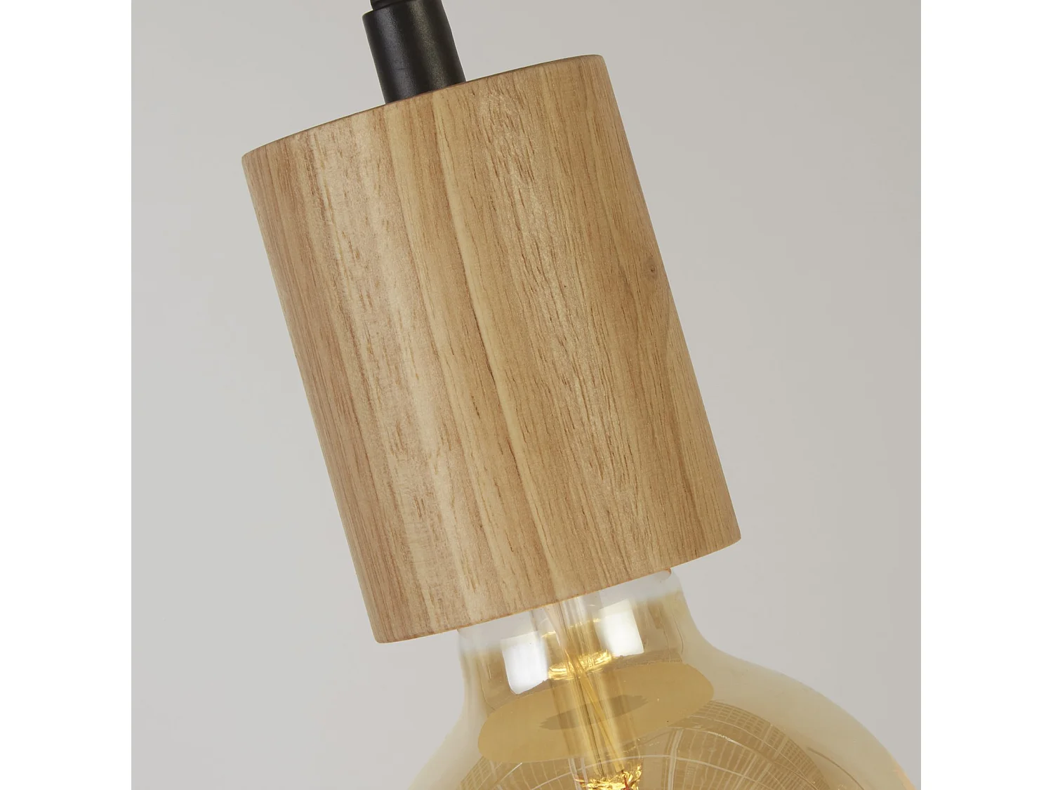 Sospensione Industrial-Nordico Spinoso Acciaio Nero Marrone 1 Luce E27