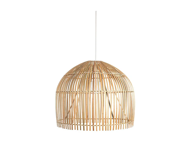 Searchlicht Bali 1 Pendelleuchte, Bambusschirm, schwarze Aufhängung